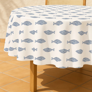 Nappe ronde anti-taches Gyala Bleu