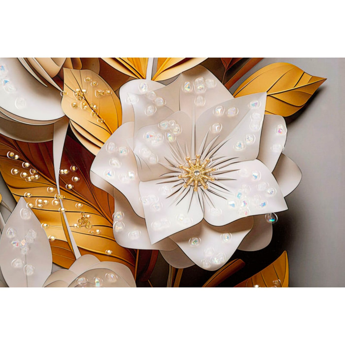 DIPINTO SU TELA LACCATO FLORA C/CORNICE CM 42X3,5X62