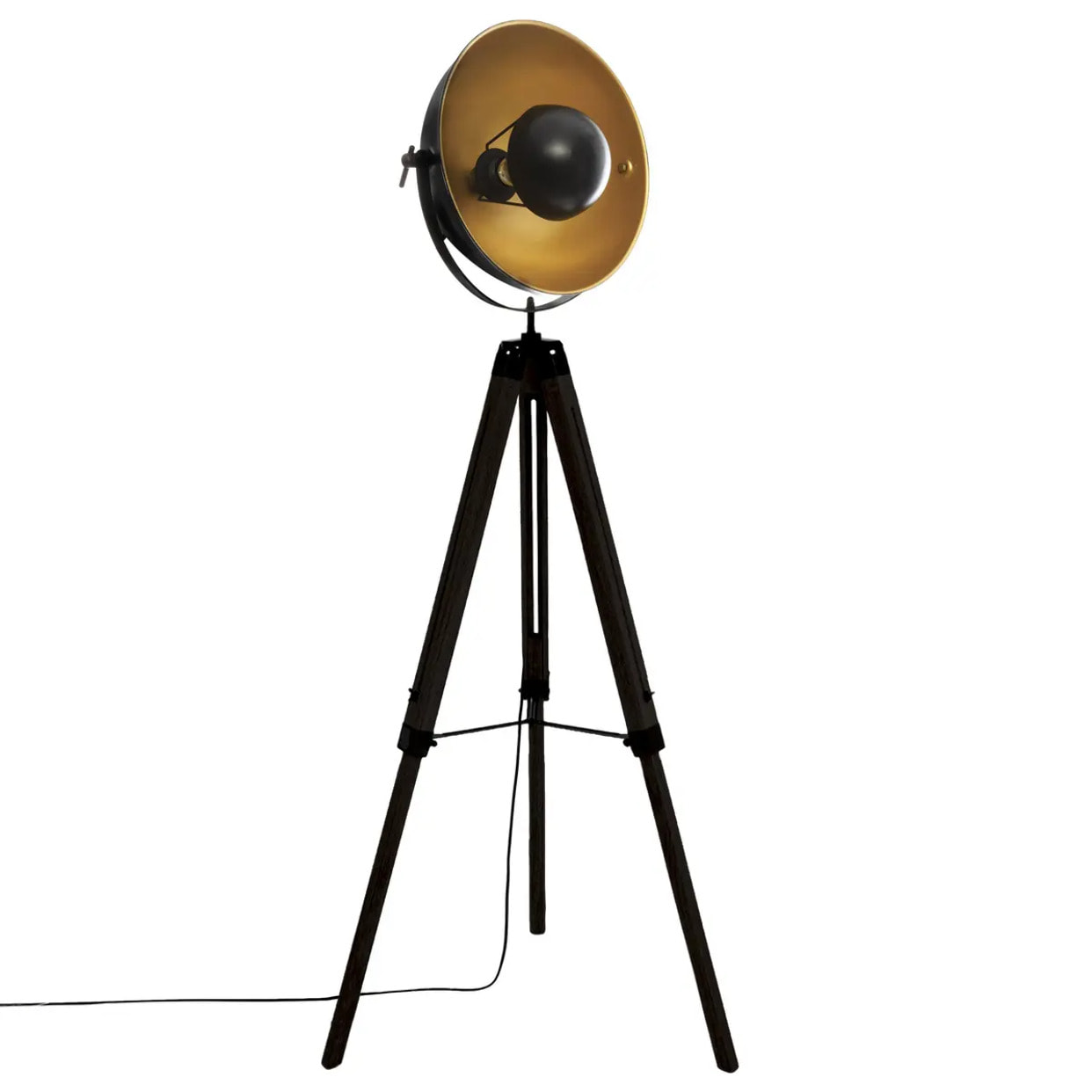Lampadaire trépied "Lahti" métal noir H156cm