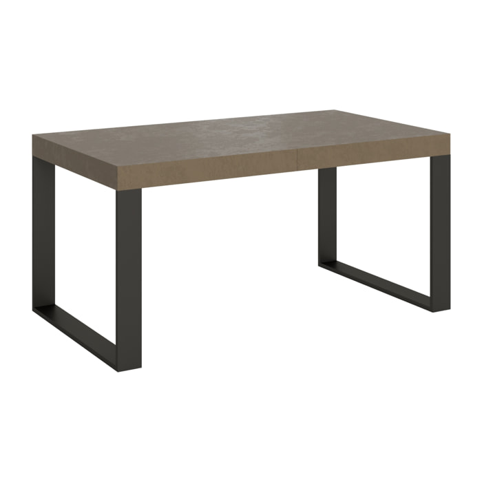 Table extensible 90x160/264 cm Tecno taupe pieds anthracite