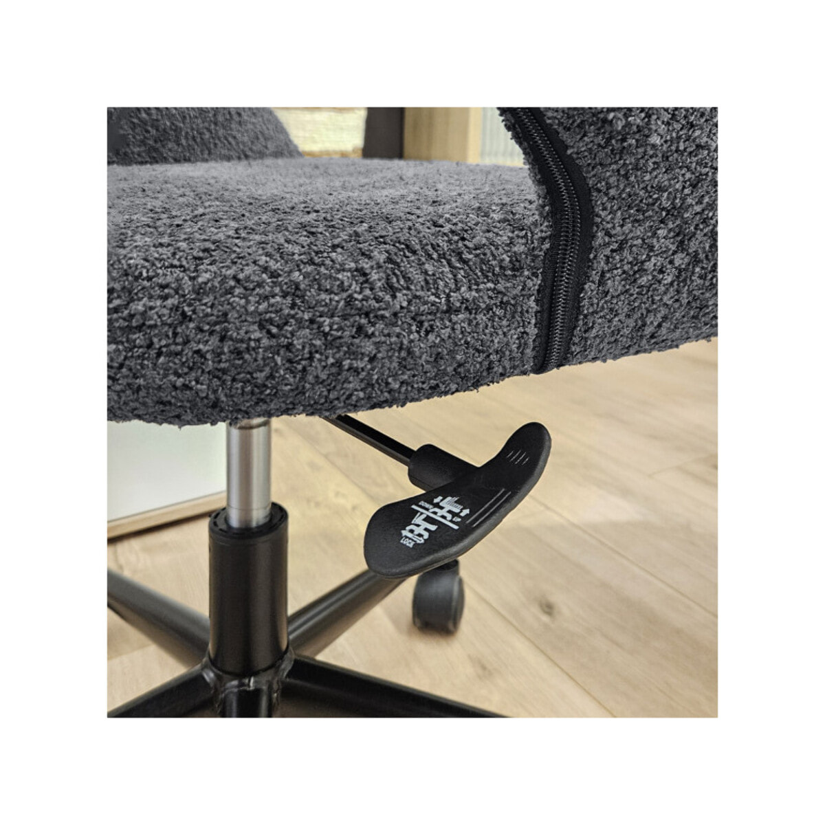 Fauteuil de bureau pivotant 360° tissu bouclette et roulettes - LEON