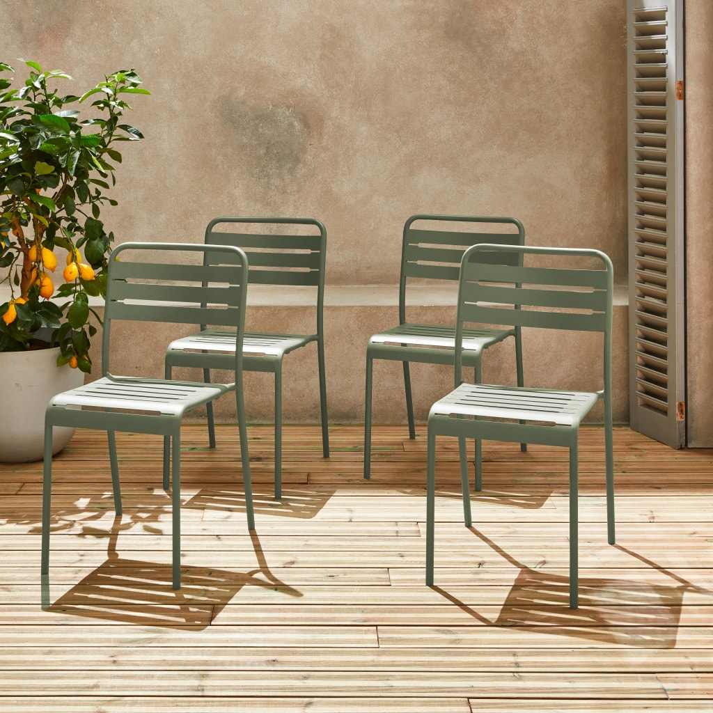 Chaise de jardin acier (lot de 4) AMÉLIA