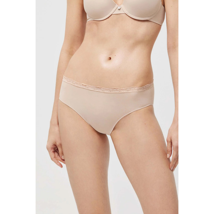 Mutandina midi con dettagli beige