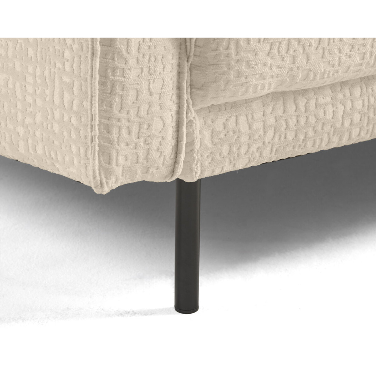 Charlie - canapé droit 2 places - en tissu velours relief - Beige