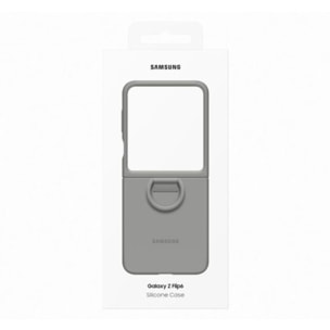 Coque SAMSUNG Z Flip6 silicone Gris avec anneau