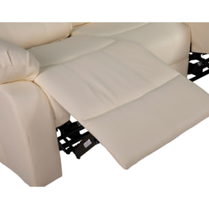 Armand - Canapé 3 places relax électrique en simili - Beige