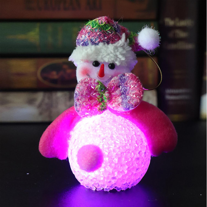 Colgante Arbol de Navidad con iluminación LED muñeco de nieve