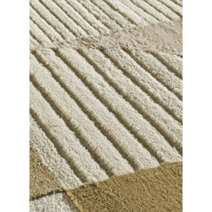 MELFI Alfombra geométrica con relieve en tonos cobrizos, varias medidas disponibles