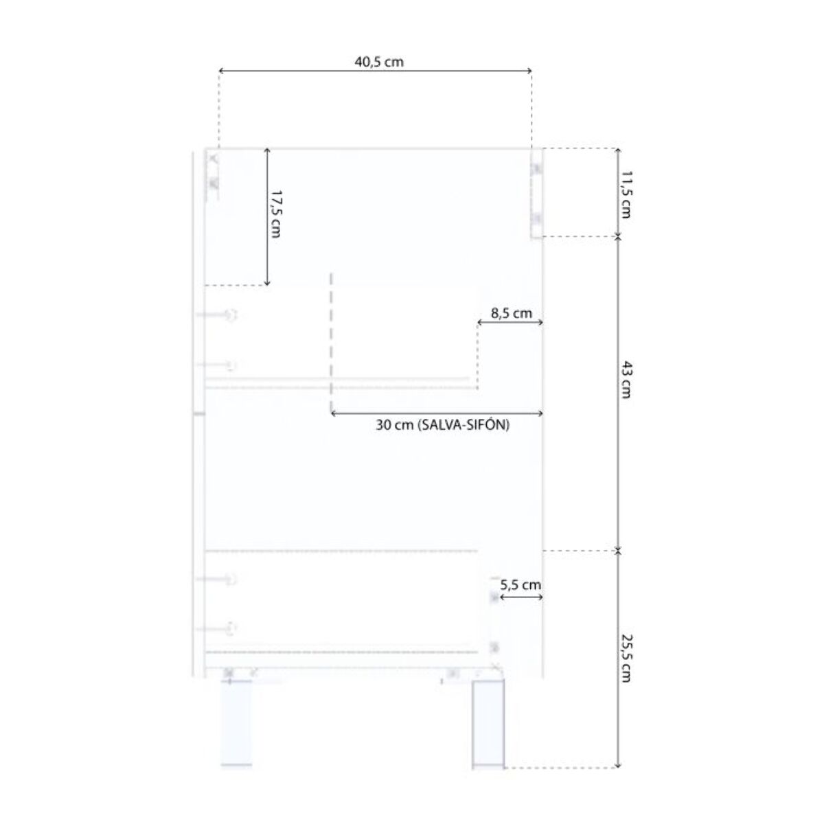 Pack de baño con lavabo cerámico y columna Sense Plus Roble Alaska