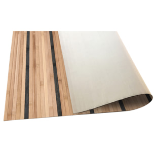 Tapis BAMBOO COOL Lignes Naturel-Noir