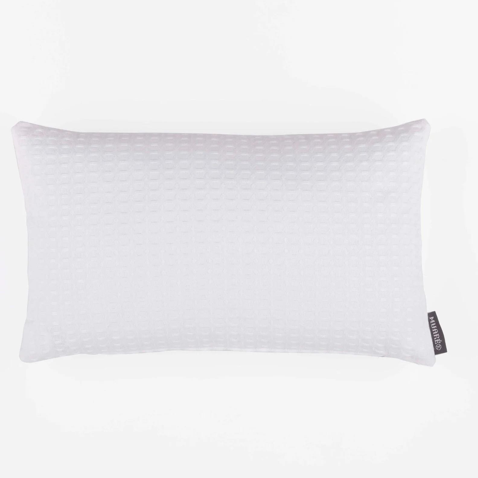 Housse de coussin Waffle Blanc 30x50 cm