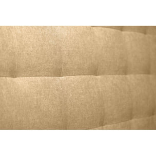 Lit coffre avec tête de lit capitonnée Tissu