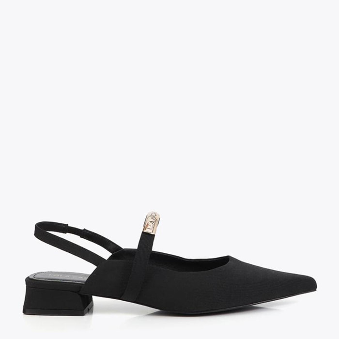 Scarpa bassa in tessuto grosgrain con inserto logo