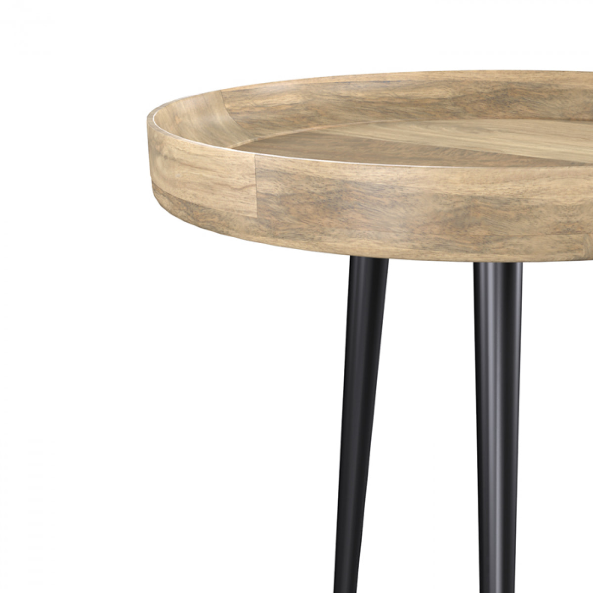 Table d'appoint ronde en bois de manguier clair D40 cm - Palak