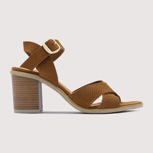 Sandalia Tacón Marrón Claro - Orsola