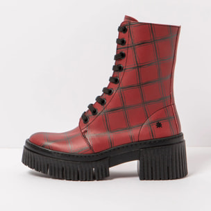 Botines con tacón 1375F FANTASY RED TARTAN/YORK color Red tartan