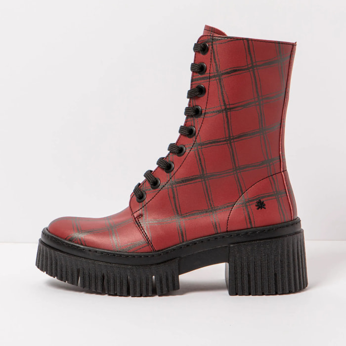 Botines con tacón 1375F FANTASY RED TARTAN/YORK color Red tartan