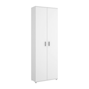 Armadio multiuso Suretta, Mobile multifunzione portaoggetti, Guardaroba a 2 ante, 61x35h190 cm, Bianco