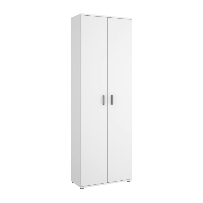 Armadio multiuso Suretta, Mobile multifunzione portaoggetti, Guardaroba a 2 ante, 61x35h190 cm, Bianco