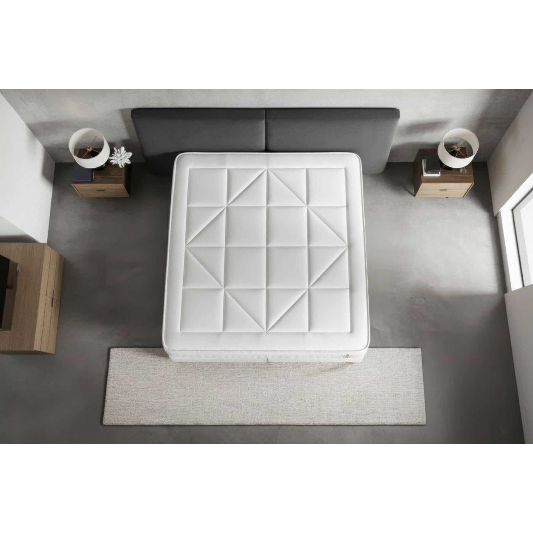 Ensemble Matelas Vingt-Huit - 28cm - Ressorts ensachés et mémoire de forme - Soutien sur mesure - Sommier kit Gris