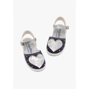 Conguitos - Sandali estivi in juta con zeppa per bambina comodi