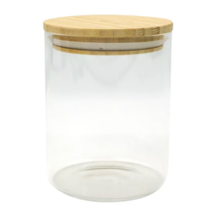 Boîte de conservation en verre 0,9L avec couvercle en Bambou Fackelmann Nature