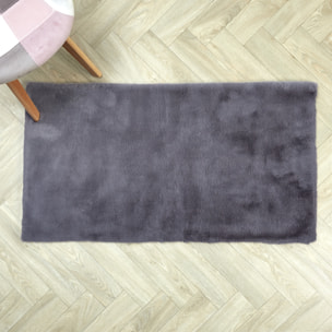 Tapis Imitation Fourrure Fin Gris 110x60cm