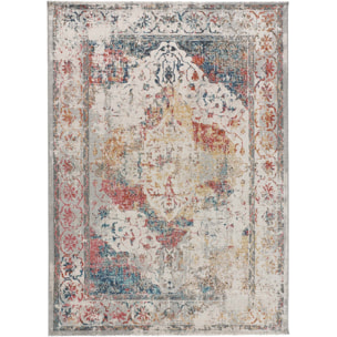BALAKI Alfombra estilo vintage de pelo corto multicolor, varias medidas disponibles