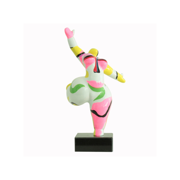 Statue femme ronde en résine multicolore H33cm - BALERINA 07