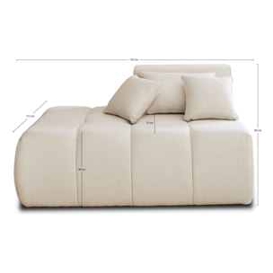 Caracas - module d'assise gauche - en tissu - Beige