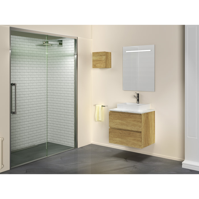 Miroir de salle de bain lumiére led horizontal Alday, 70x80cm