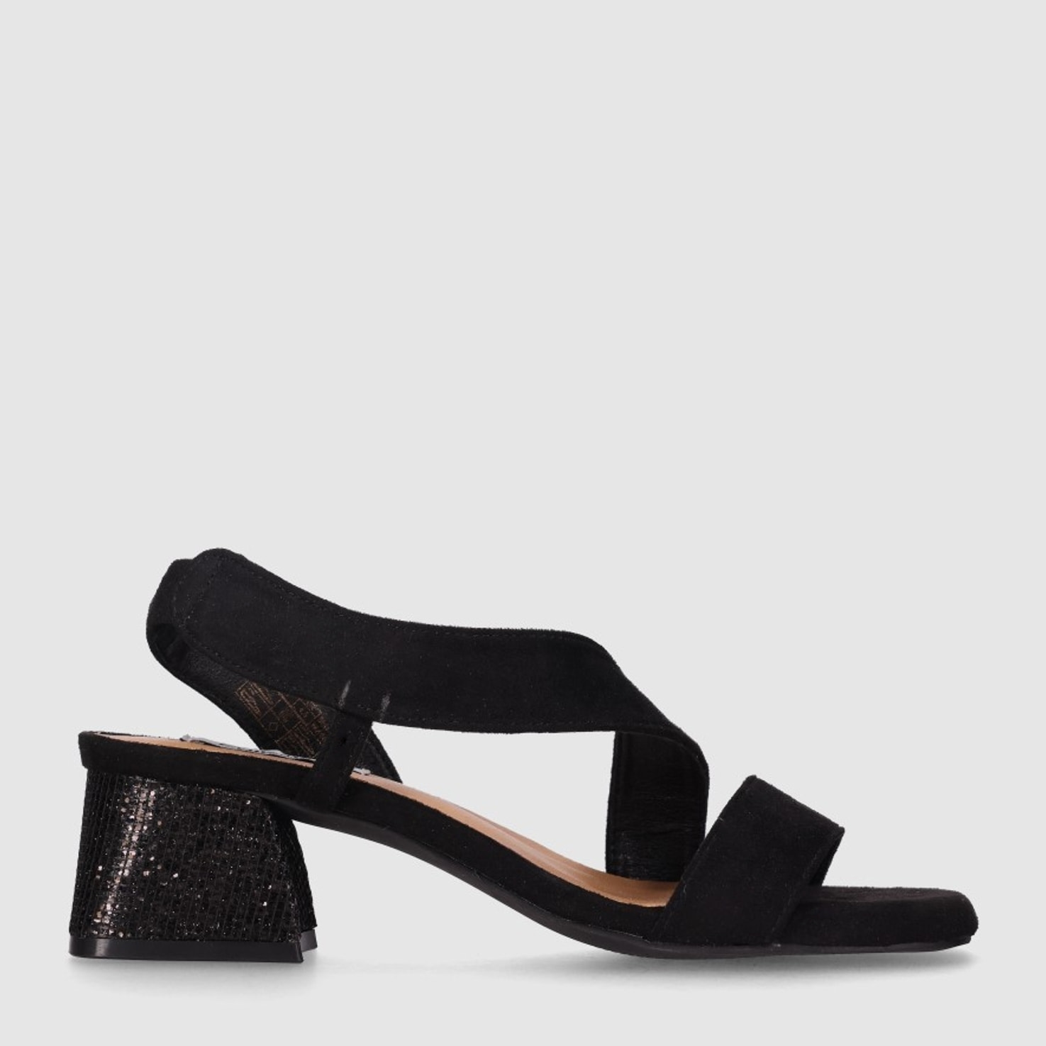 Sandalias de Tejido - Negro - Tacón: 5 cm