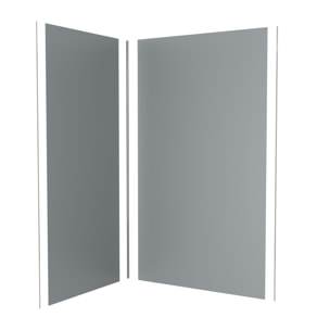 Pack 2 Panneaux Muraux en Aluminium Silver 120+90x210 cm + Profilés Chrome