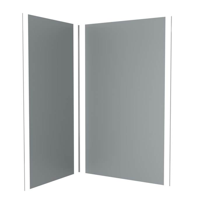 Pack 2 Panneaux Muraux en Aluminium Silver 120+90x210 cm + Profilés Chrome