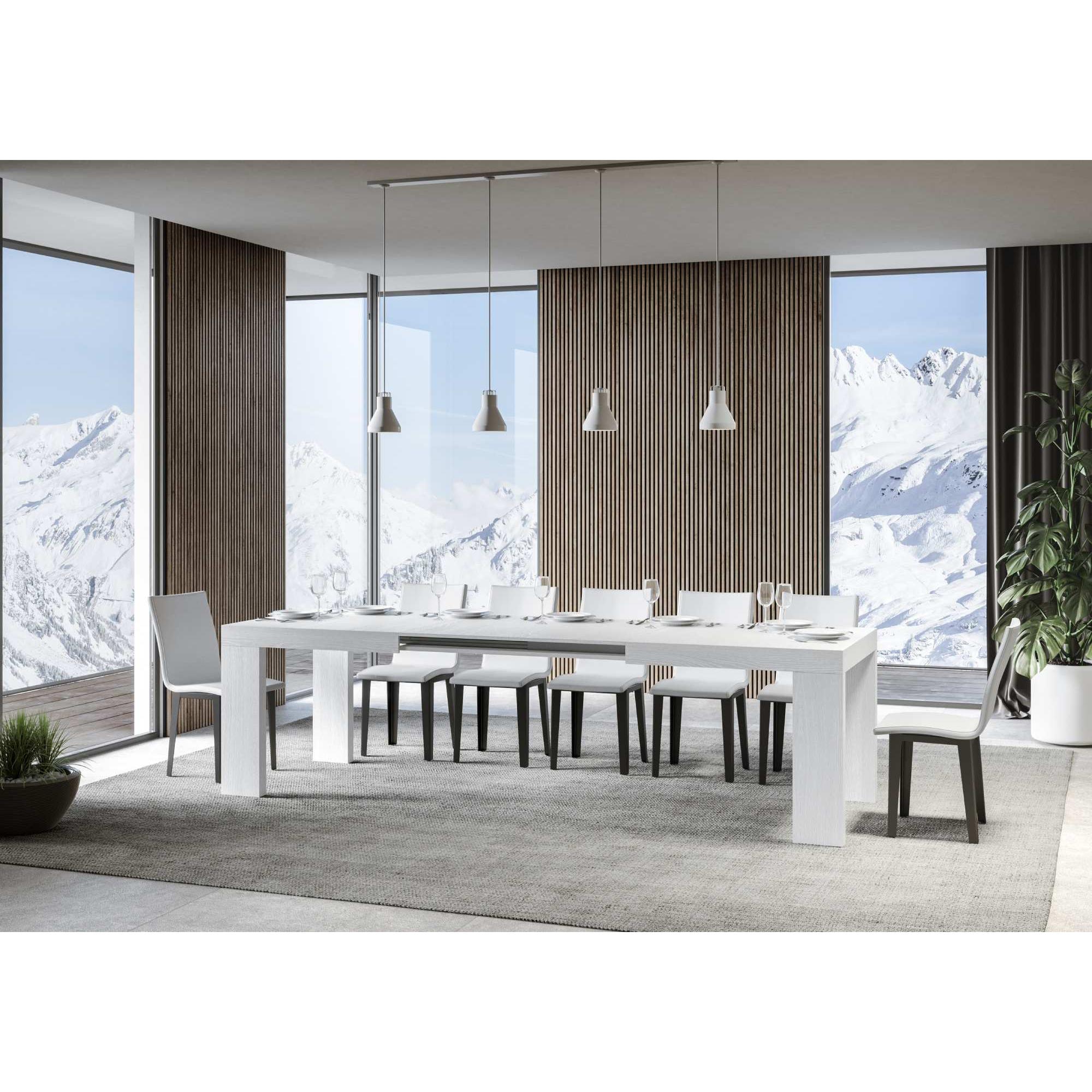 Mesa extensible 90x180/284 cm Roxell Fresno Blanco