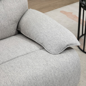 Sillón Reclinable de Salón Sillón Relax Reclinable Manual Tapizado en Tela con Reposapiés Carga 160 kg para Personas 150-190 cm 89x98x101 cm Gris