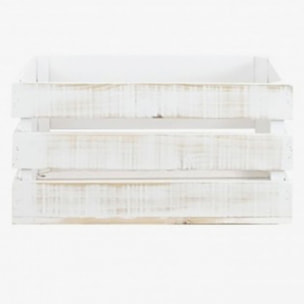 Grand coffret en bois massif décapé Hauteur: 25.5 Longueur: 49 Largeur: 29.5