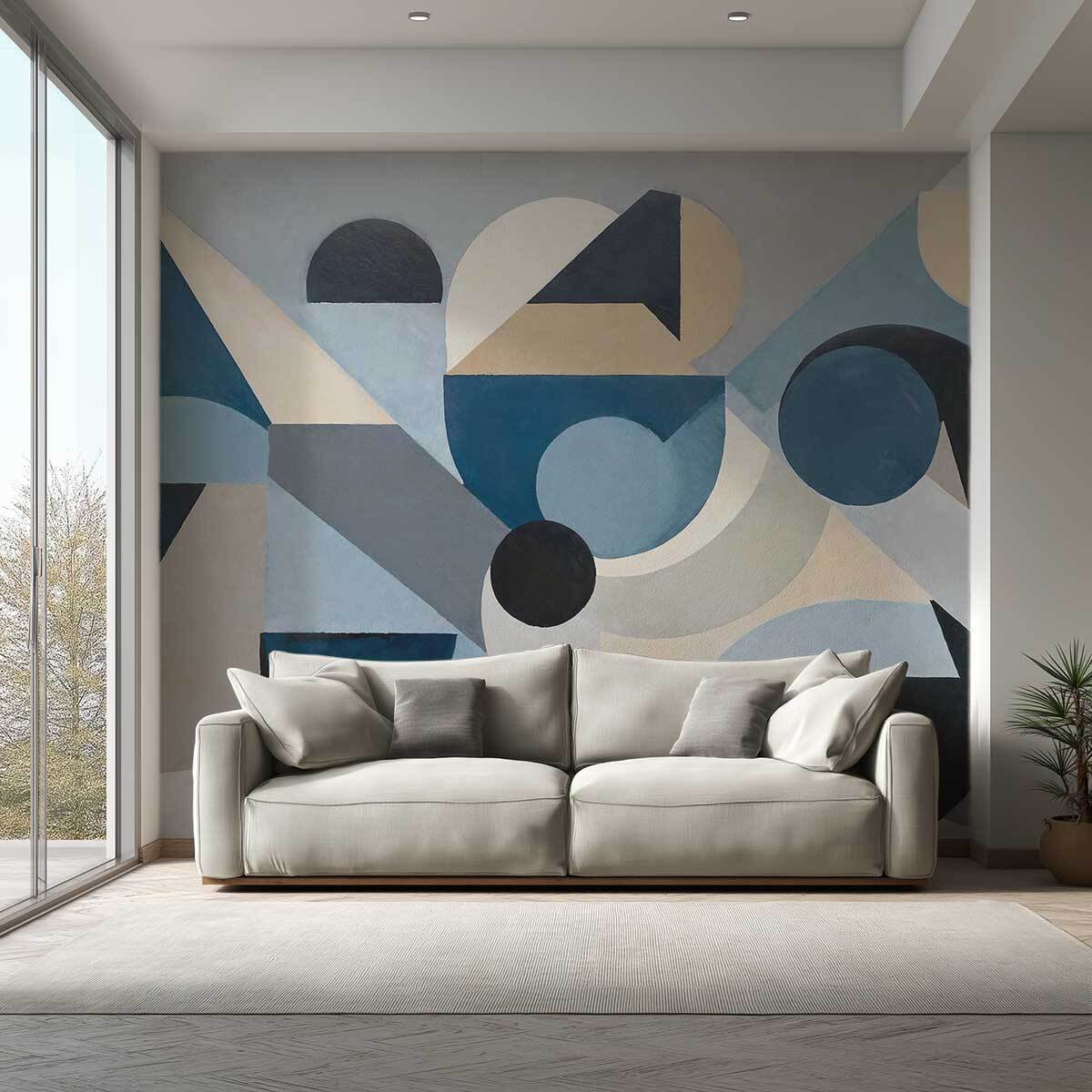 Papier peint Équilibre Bleu Intissé