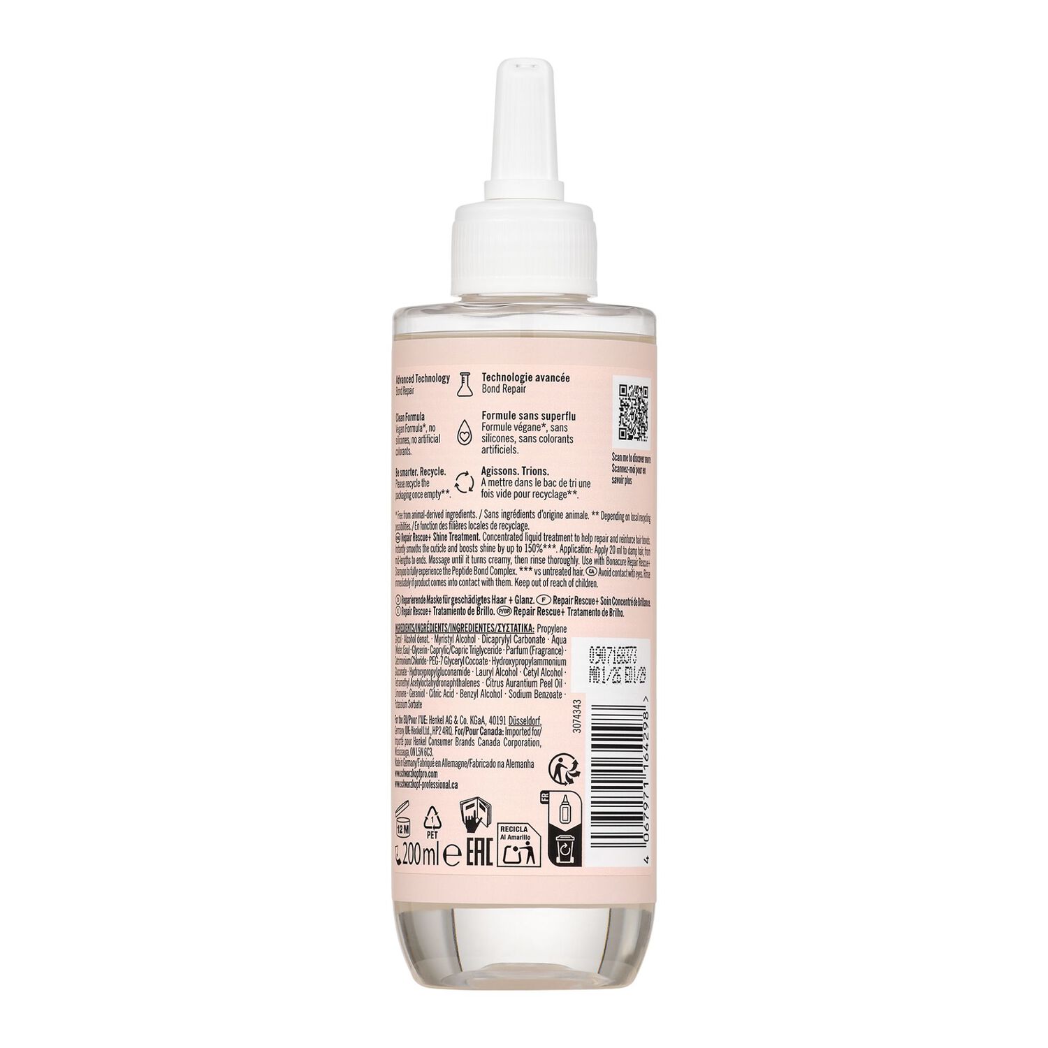 Bc Repair Rescue+ - Concentré de Brillance Cheveux 200 ml