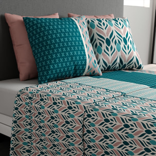 Parure De Drap 3pcs avec Drap Housse 90x190cm 100% Coton 57fils-limbe