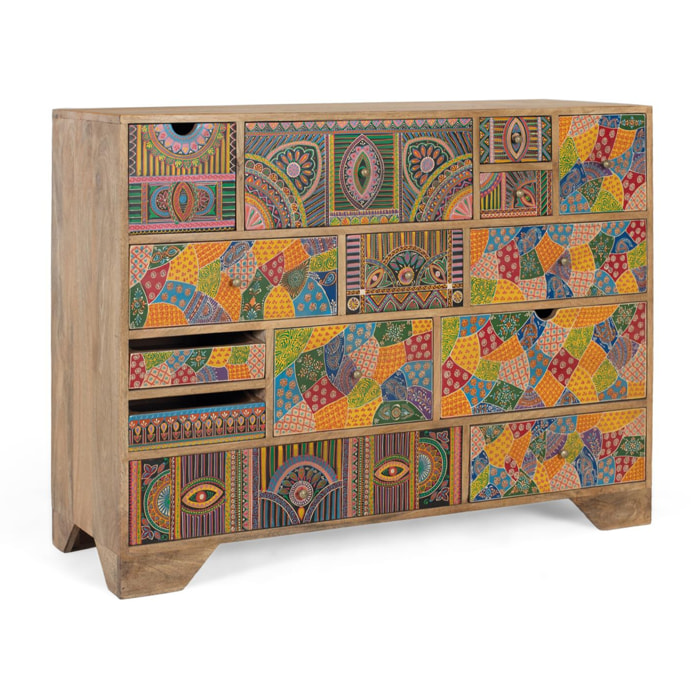 Commode en bois de manguier 120 cm style boho ethnique