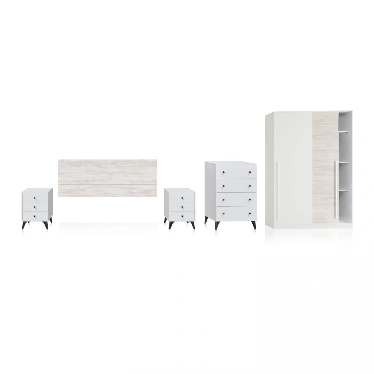 Dormitorio Iconic 4C Plus Blanco Velho - Negro