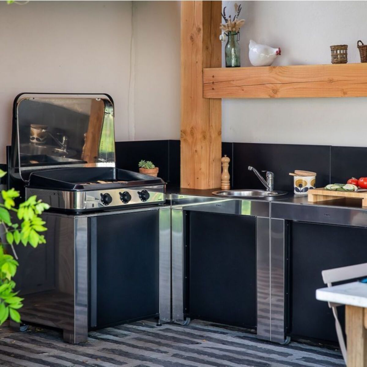 Plancha gaz ENO 80 cm Inox 3 brûleurs à poser, 69x40 cm