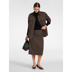 Elena Mirò - Gonna tubino midi jacquard geometrico - Nero