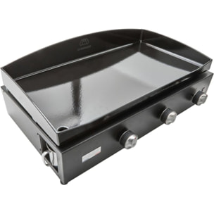 Plancha gaz LE MARQUIER Pure 375 Noir 3 brûleurs à poser, 75x40 cm