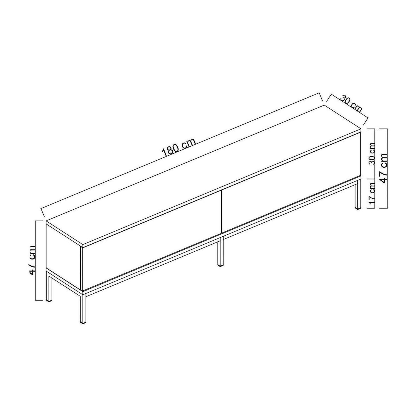 Mobile porta TV Dpetrell, Credenza da soggiorno, Armadio basso per TV, Base parete attrezzata, 180x30h47 cm, Antracite e Oro