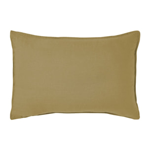Taie d'oreiller unie en lin lavé, Made in France, NOUVELLE VAGUE , Jaune Sienne