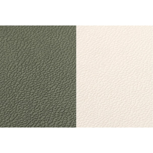 Sous-verre curve réversible - 6 pièces - Cuir recyclé blanc crème et vert de gris
