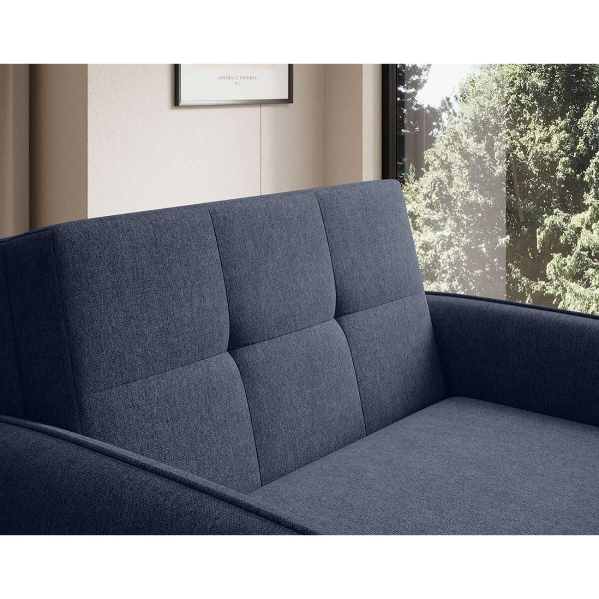 Michelle - fauteuil convertible avec coffre en velours - Bleu