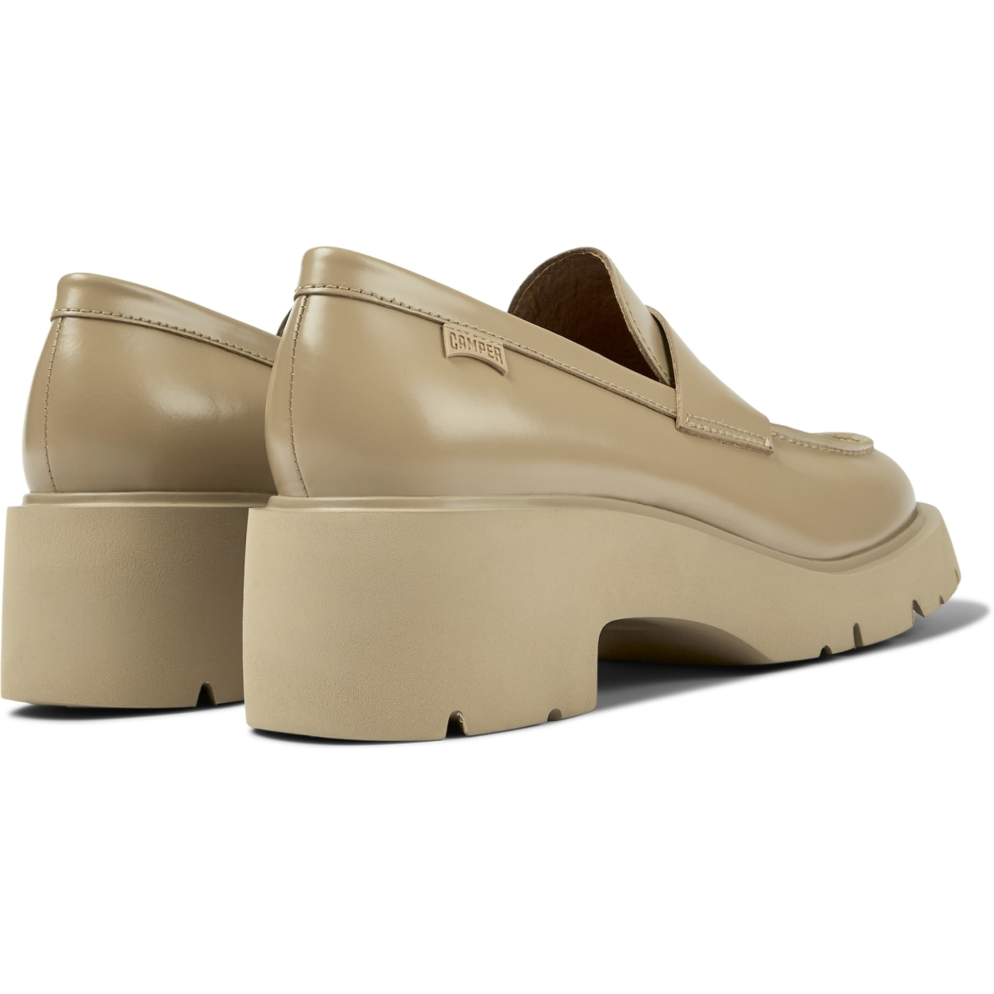 Mules - CAMPER Milah - Beige - Cuero liso